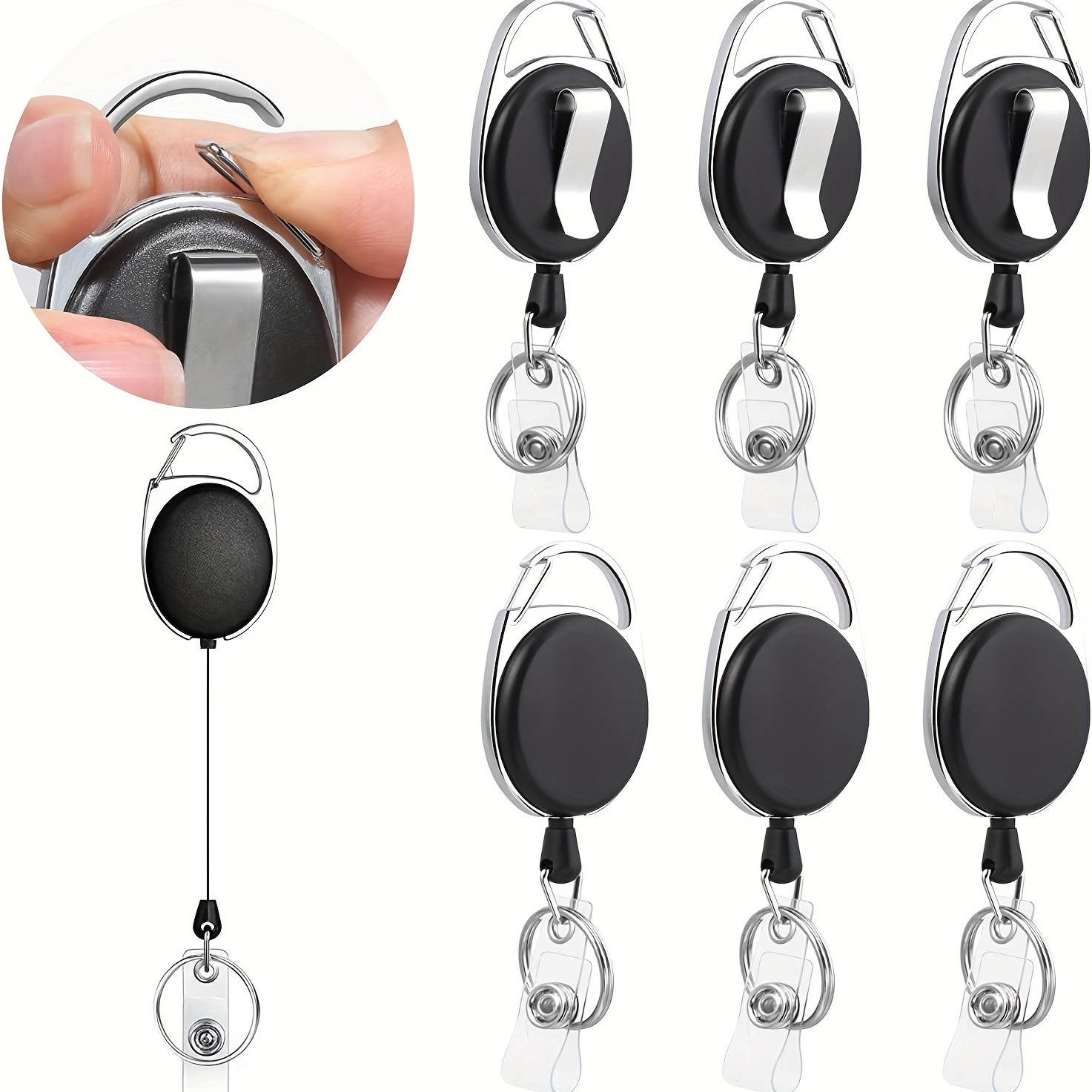Snap Fastener Setter - 3 High-Quality Retractable Badge Holders with