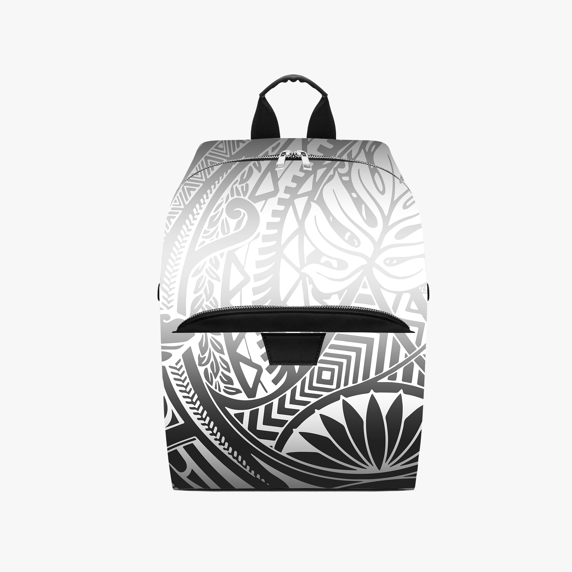 Leather Work Womens Backpack - Customizable Polynesian Lightweight Leather Daypack Monogram