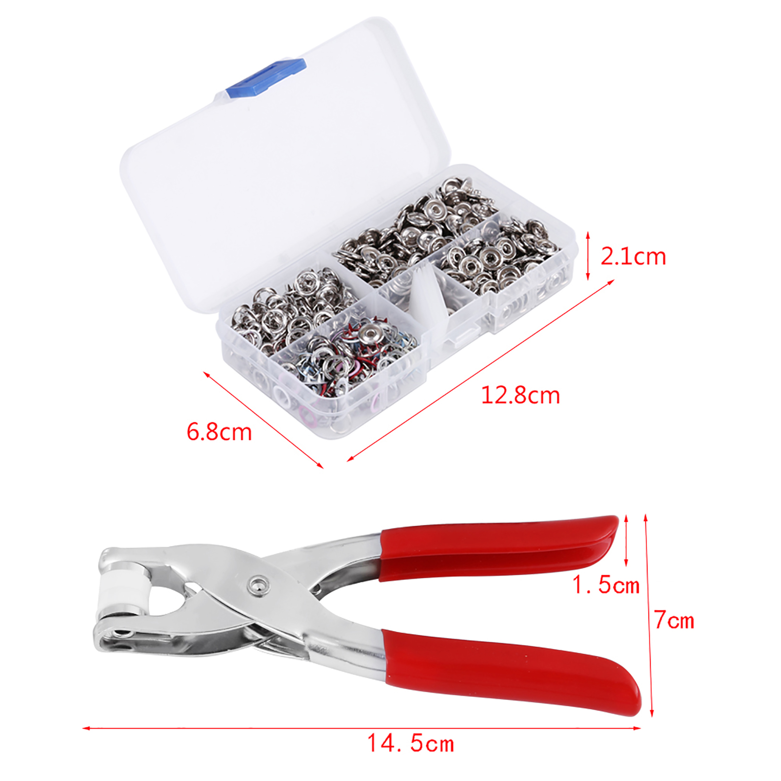 Snap Fastener Setter - 120 Sets Mix Colors Metal Prong
