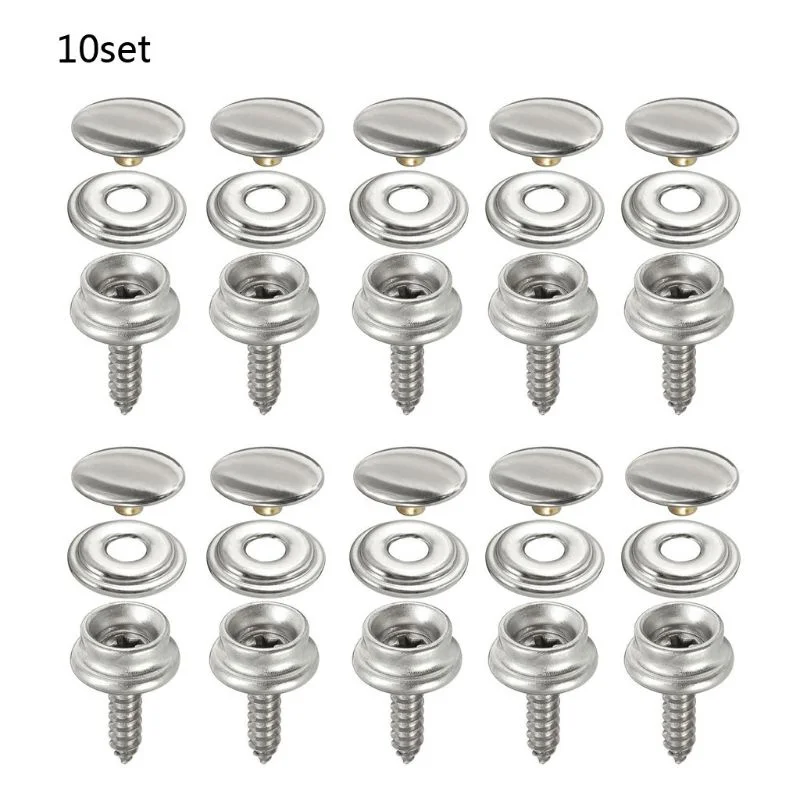 Snap Fastener Setter - 10 Sets Stainless Steel Tapping Snap
