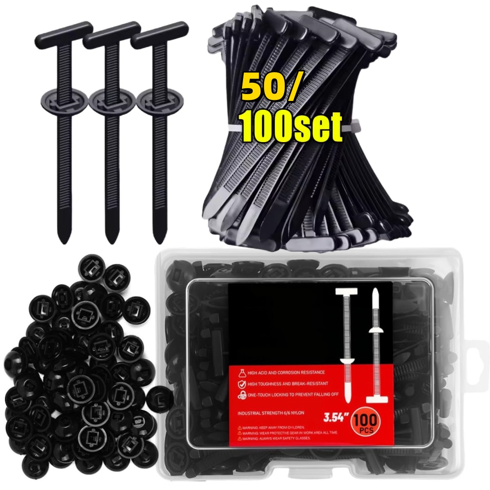 Snap Fastener Setter - 100/50Pcs Universal Nylon Cable Ties, Snap-in