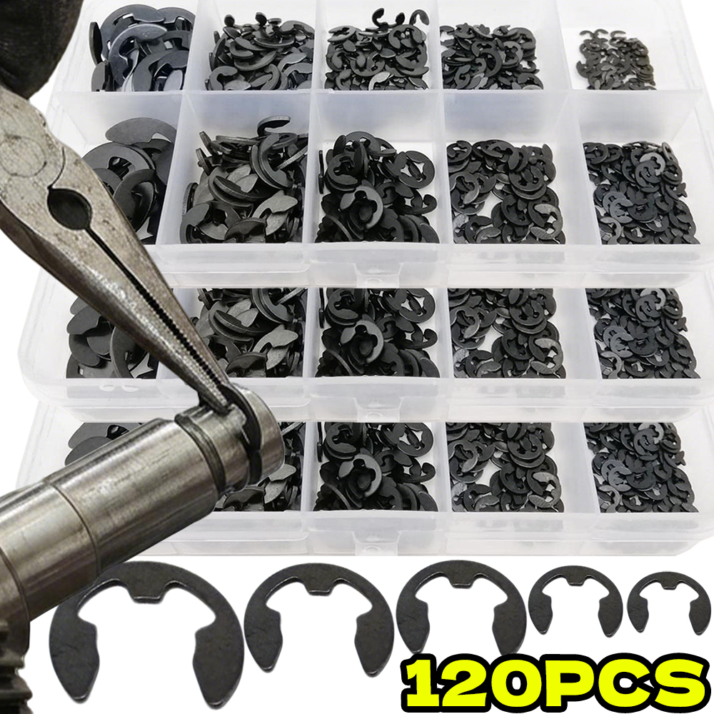 Snap Fastener Setter - 120pcs Set M1.5-M10 Black E Clip