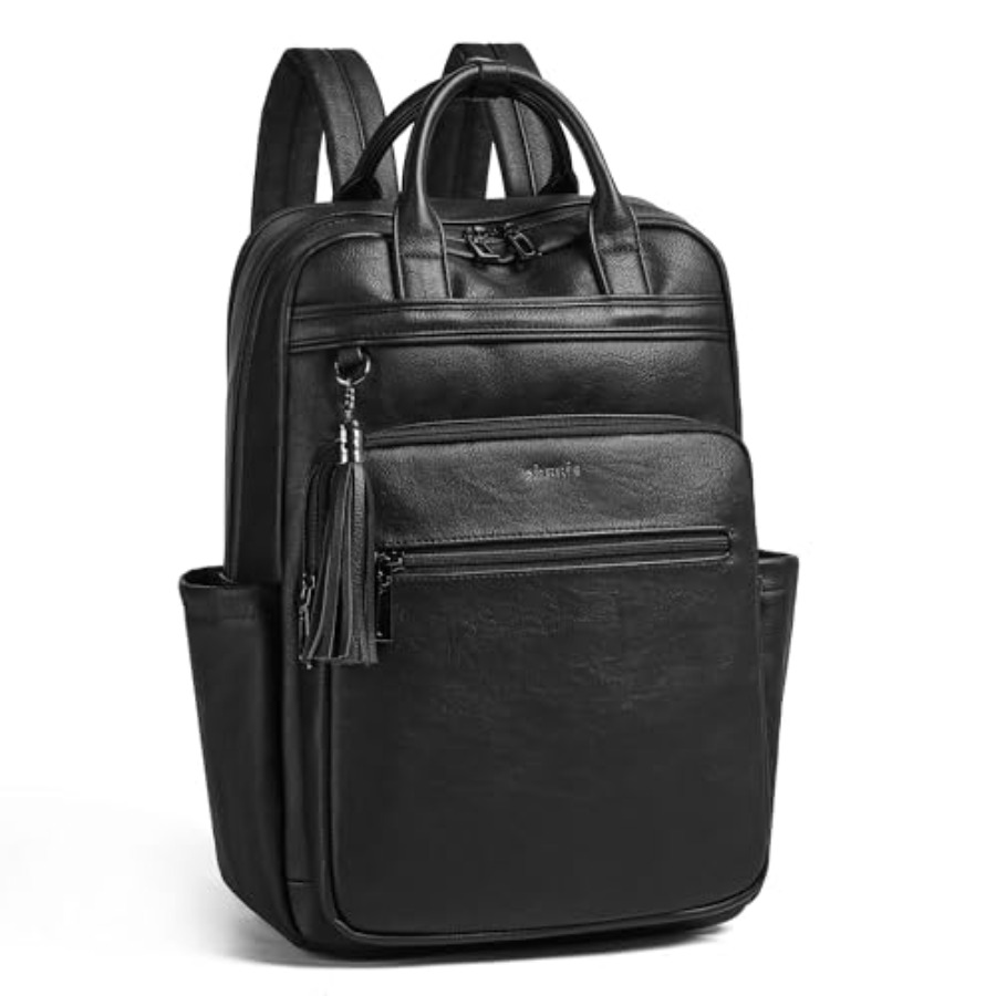 Laptop Backpack for Women 15.6 - مراجعة Leather Work Womens Backpack وسعره