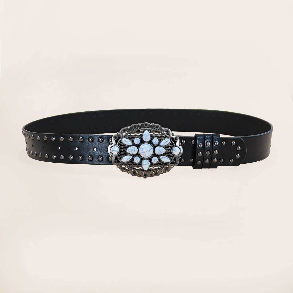 Men and women's casual Punk Ri - مراجعة Leather Works Belt وسعره