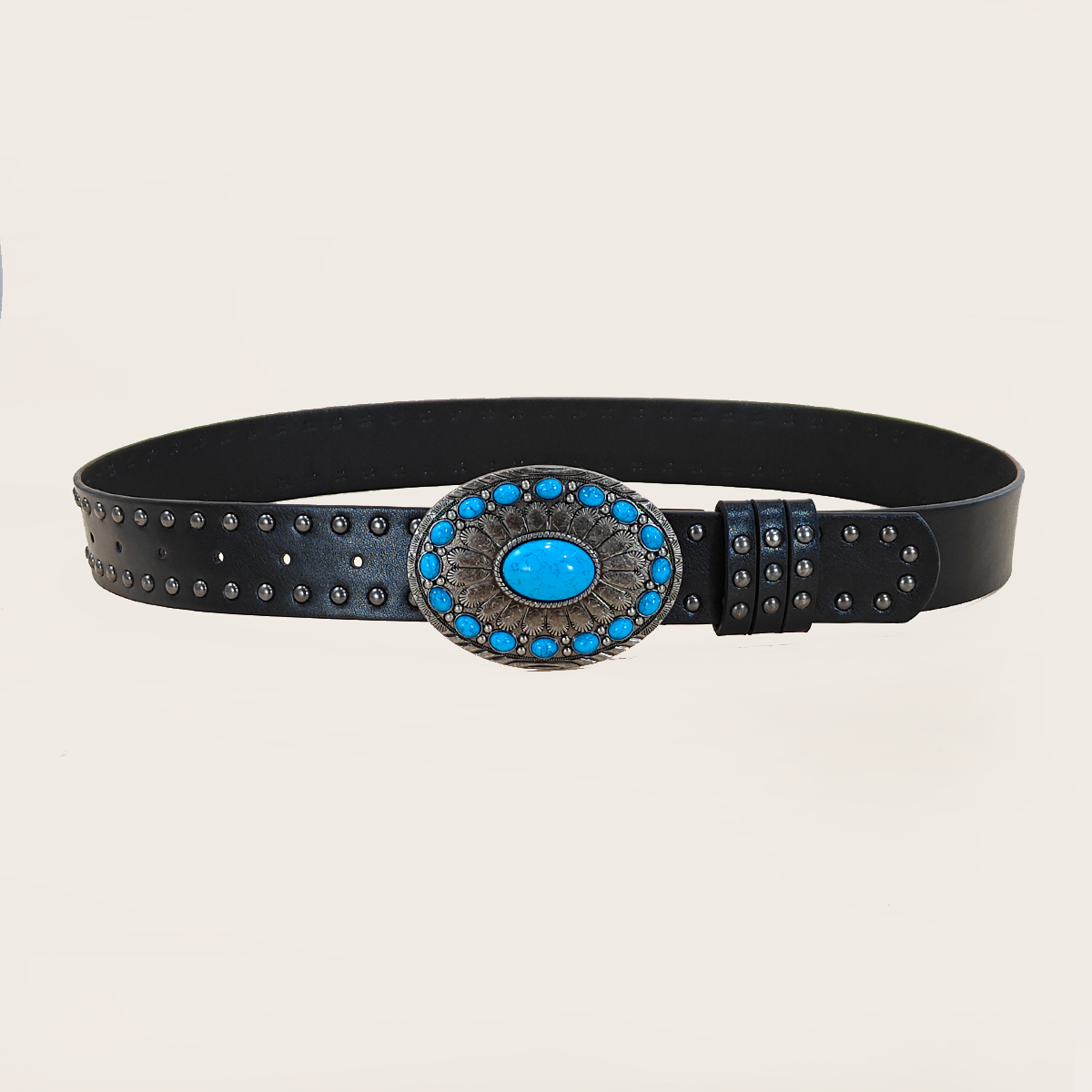Men and women's casual Punk Ri - مراجعة Leather Works Belt وسعره