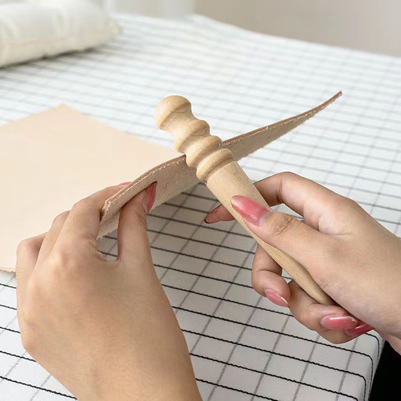 1PC Wood Leather Solid Wood Ro - مراجعة Leather Work Organiser وسعره