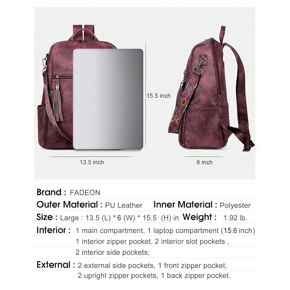 Leather Laptop Backpack For Wo - مراجعة Leather Work Womens Backpack وسعره