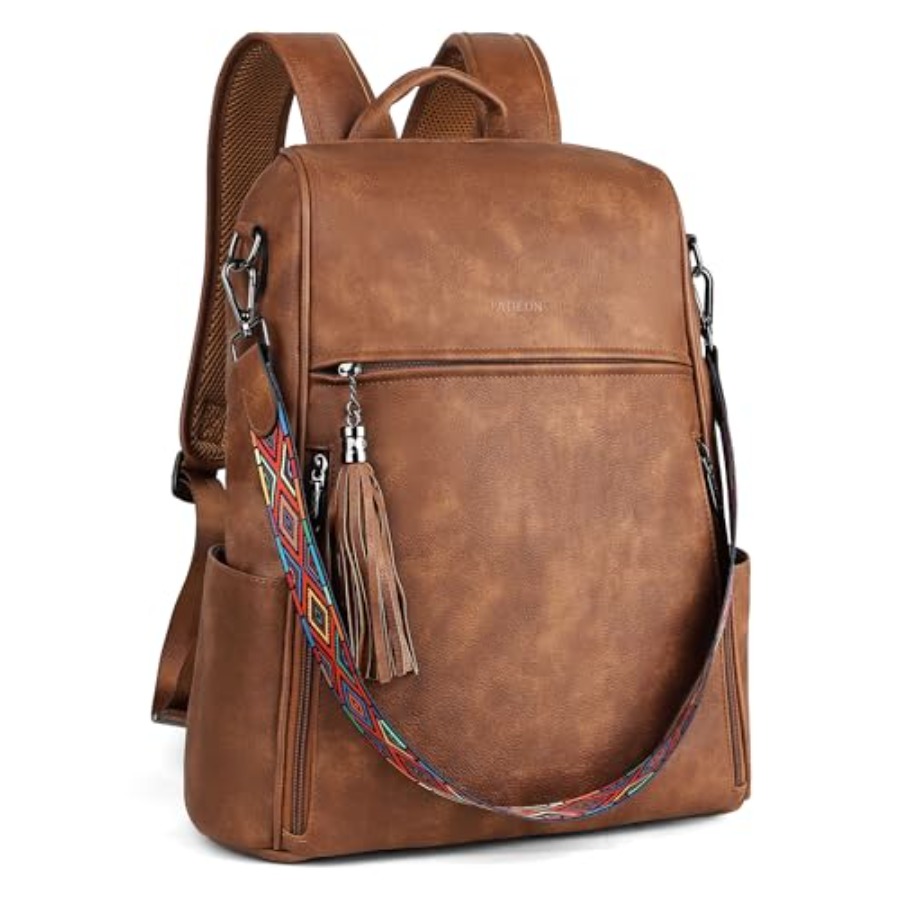 Leather Laptop Backpack for Wo - مراجعة Leather Work Womens Backpack وسعره