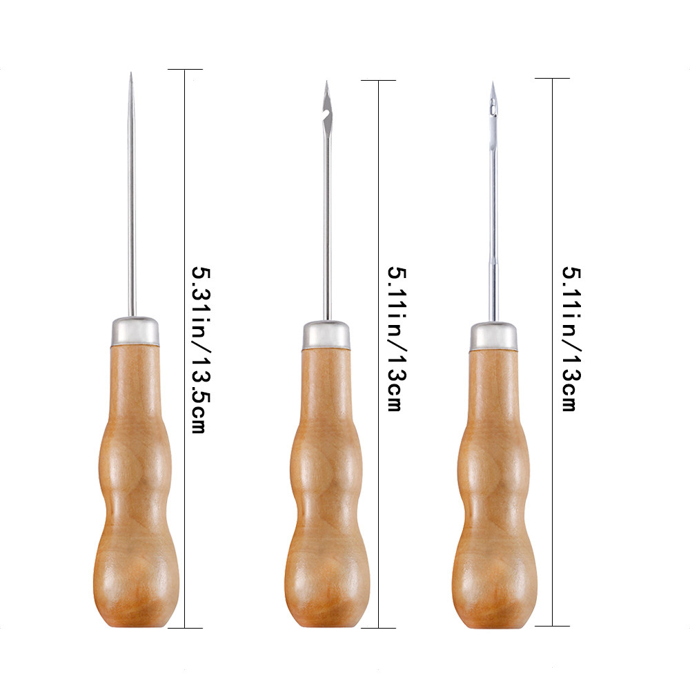 Leather Awl Wood Handle Awls S - مراجعة Leather Work Organiser وسعره