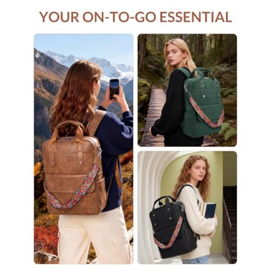 Leather Laptop Backpack 15.6 I - مراجعة Leather Work Womens Backpack وسعره