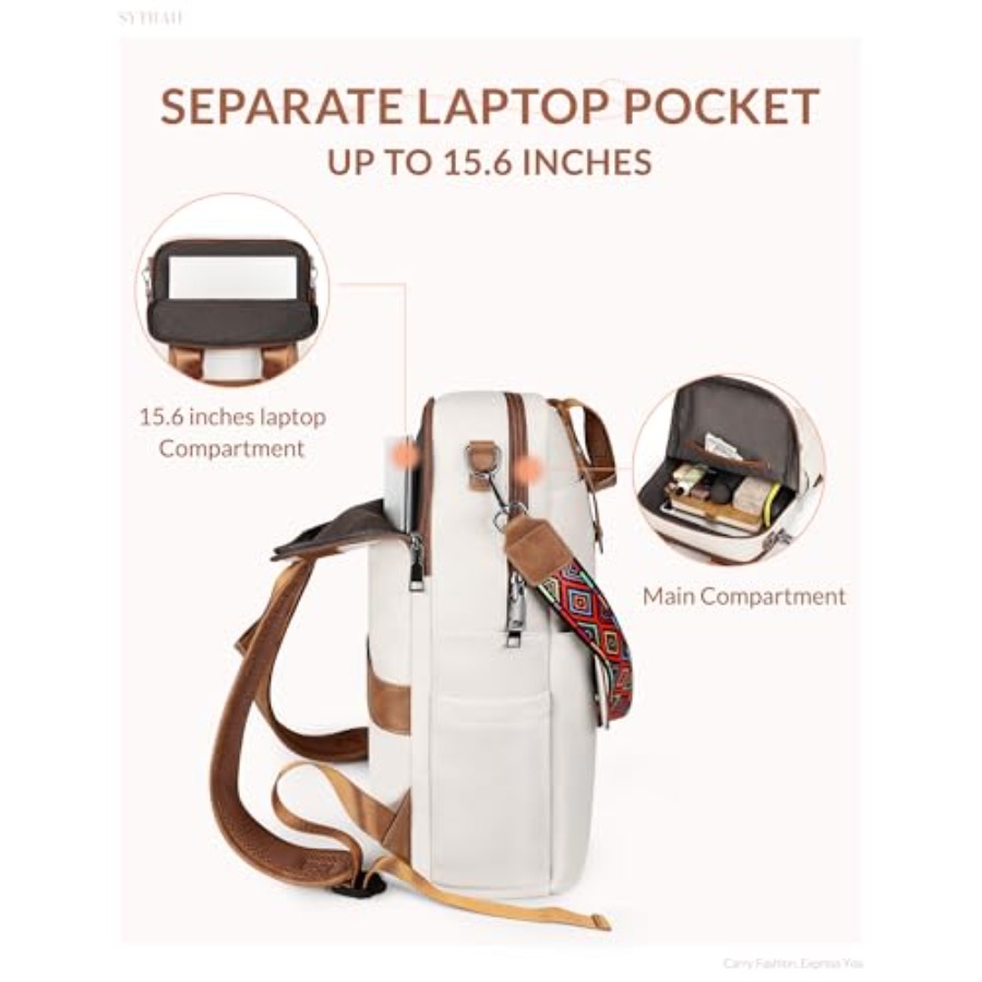 Leather Laptop Backpack 15.6 I - مراجعة Leather Work Womens Backpack وسعره