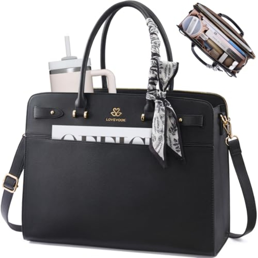LOVEVOOK Laptop Tote Bag for W - مراجعة Leather Work Womens Backpack وسعره
