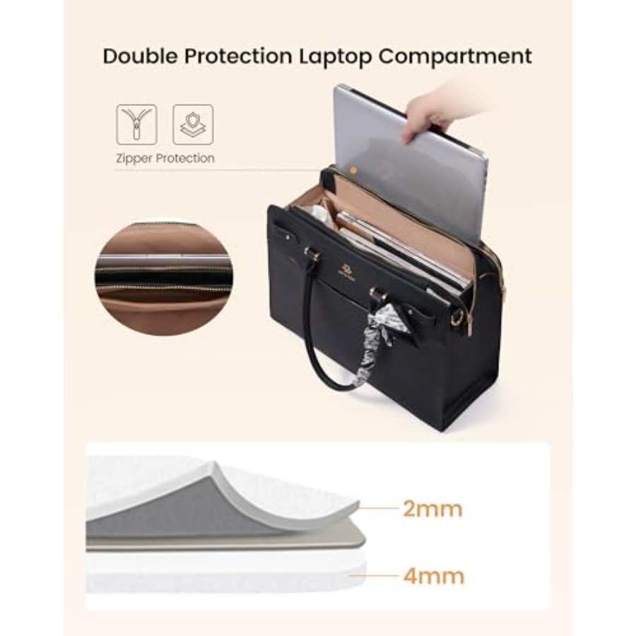 LOVEVOOK Laptop Tote Bag for W - مراجعة Leather Work Womens Backpack وسعره