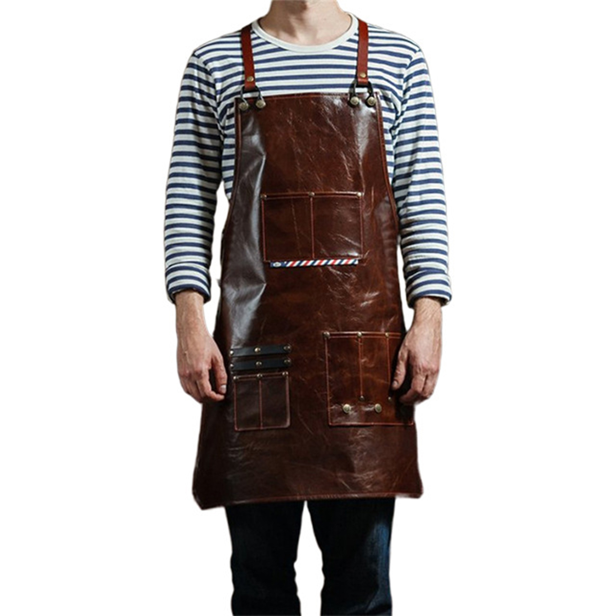 Men's Leather Work Apron with  - مراجعة Leather Work Organiser وسعره