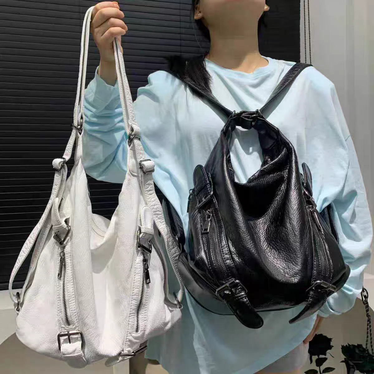 Women's Fashion Y2k Sexy Motor - مراجعة Leather Work Womens Backpack وسعره