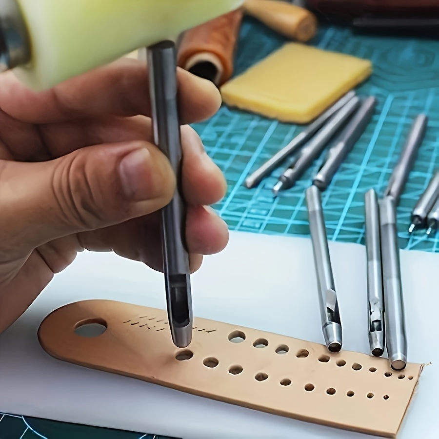 4Pcs Manual Leather Hole Punch - مراجعة Leatherwork Manual وسعره