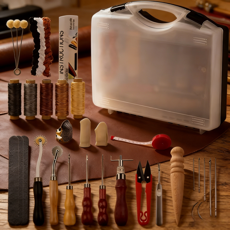 Leather Craft Tool Kit Leather - مراجعة Leatherwork Craft وسعره