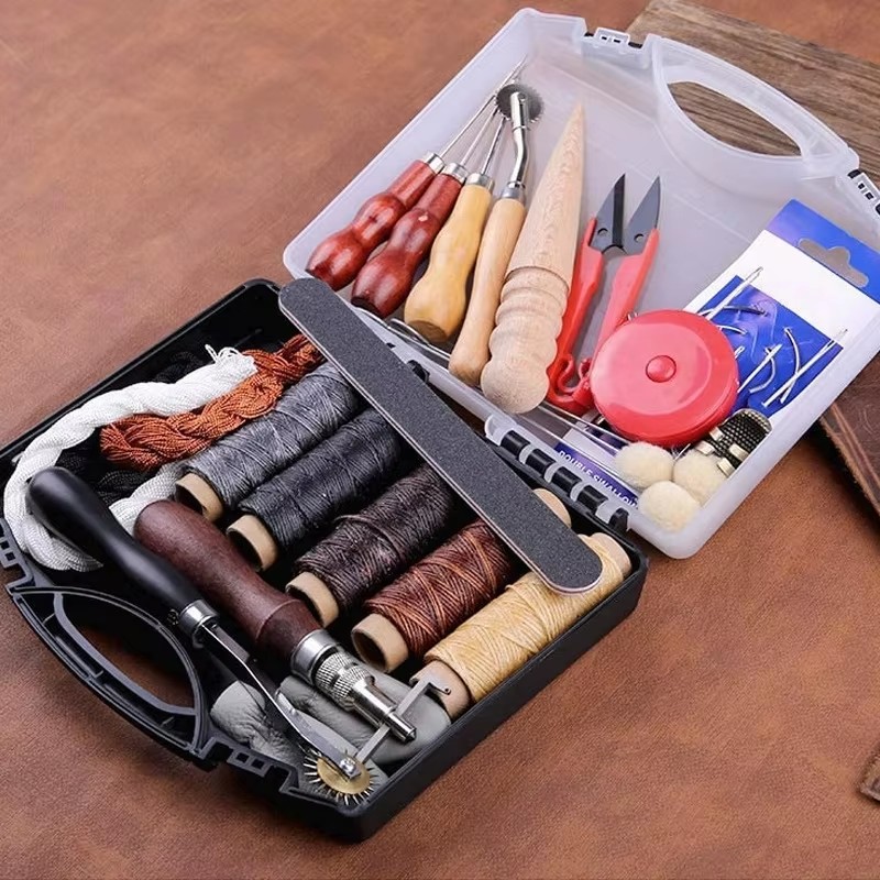 Leather Craft Tool Kit Leather - مراجعة Leatherwork Craft وسعره