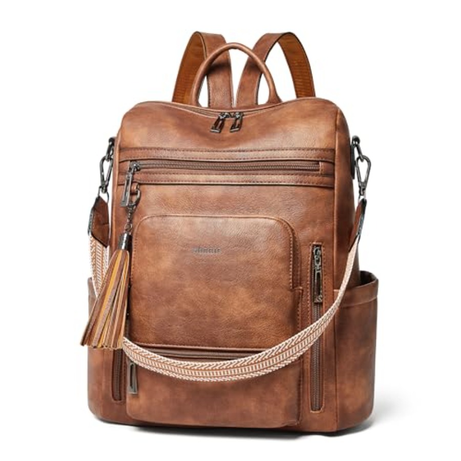 Vegan Leather Laptop Backpack  - مراجعة Leather Work Womens Backpack وسعره