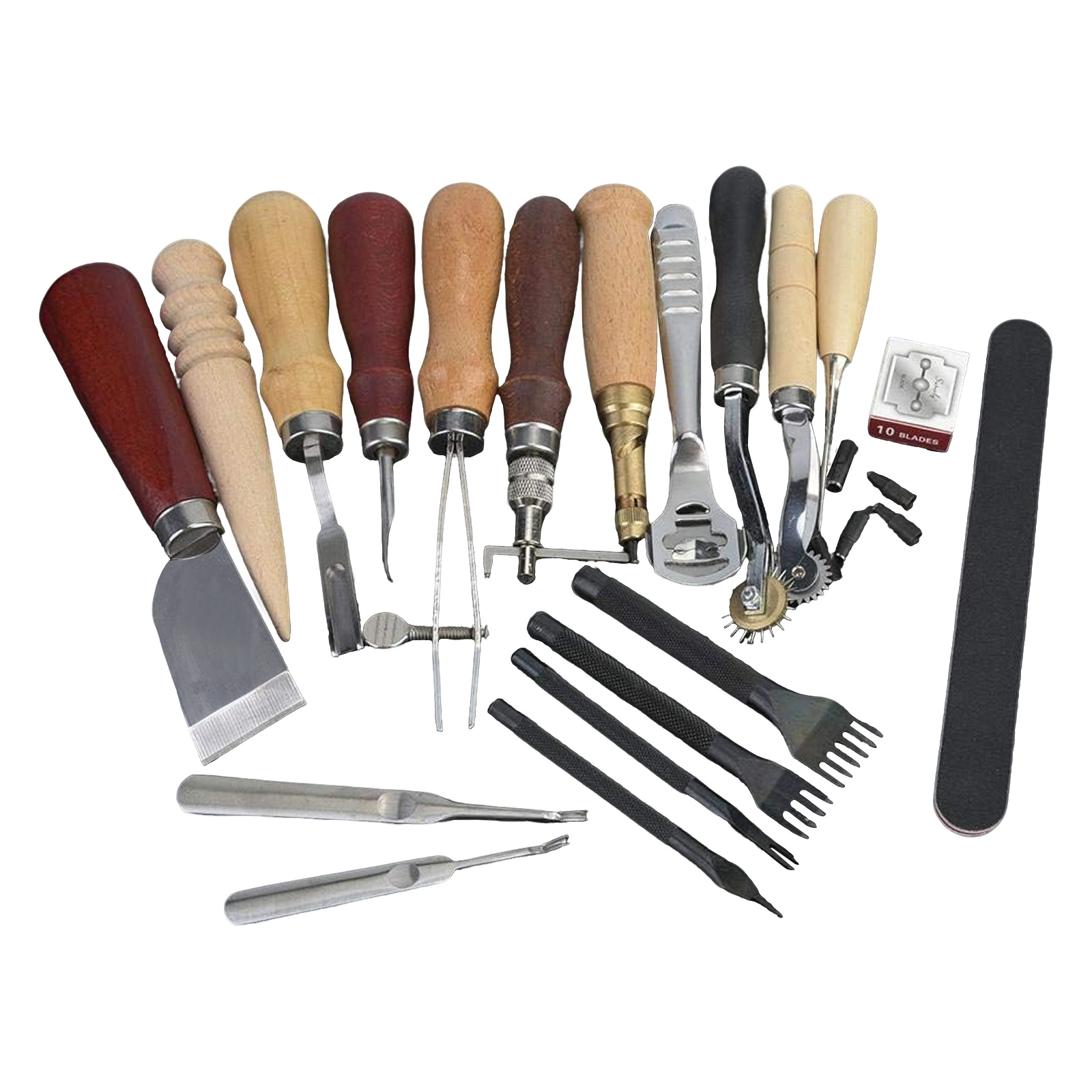 Leather Tools, 19 Pcs Leather  - مراجعة Leatherwork Hole Punch وسعره