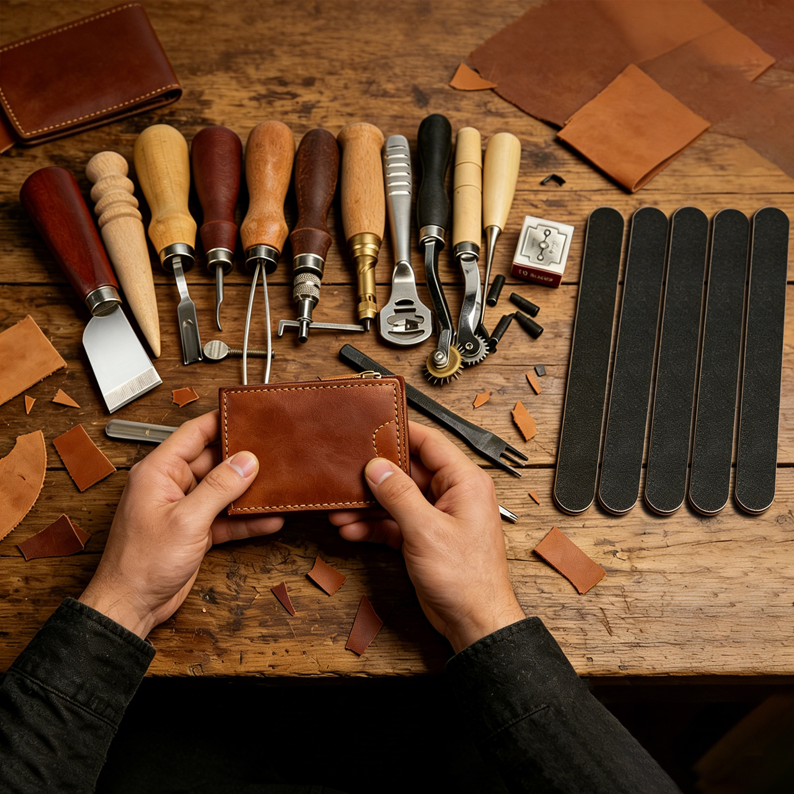 Leather Tools, 19 Pcs Leather  - مراجعة Leatherwork Hole Punch وسعره