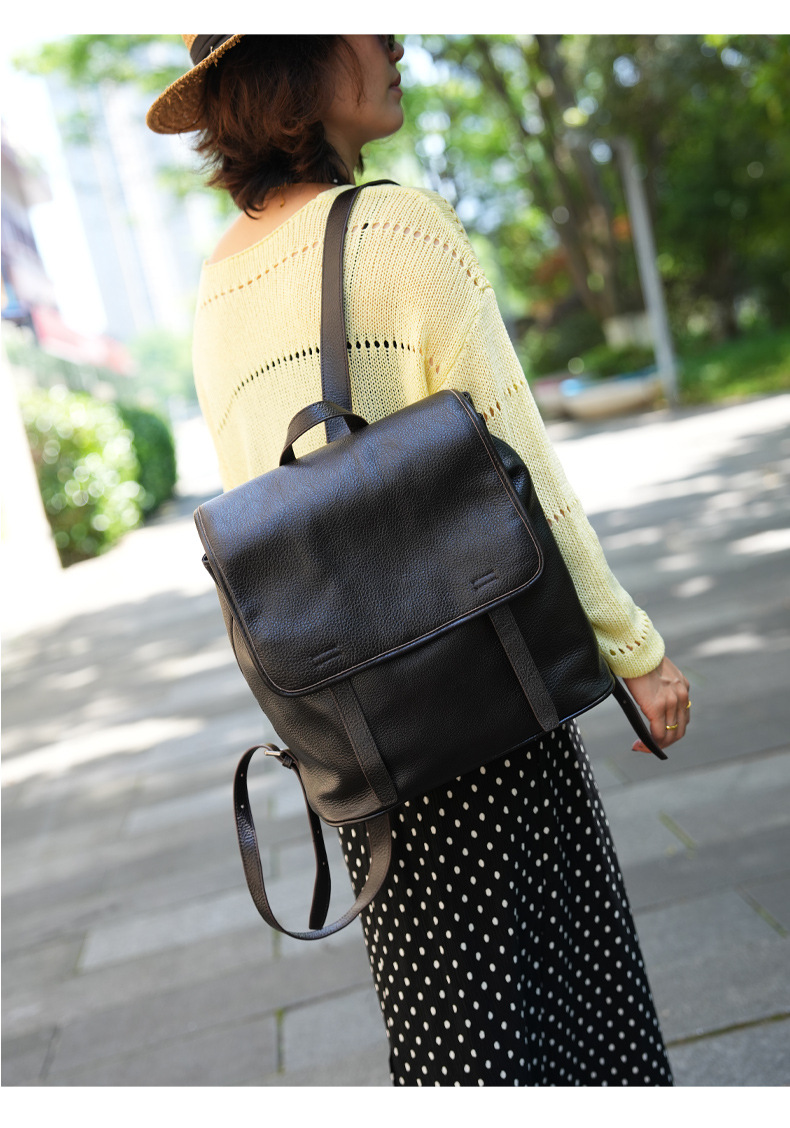 Women Top Grain Cowhide Flap B - مراجعة Leather Work Womens Backpack وسعره