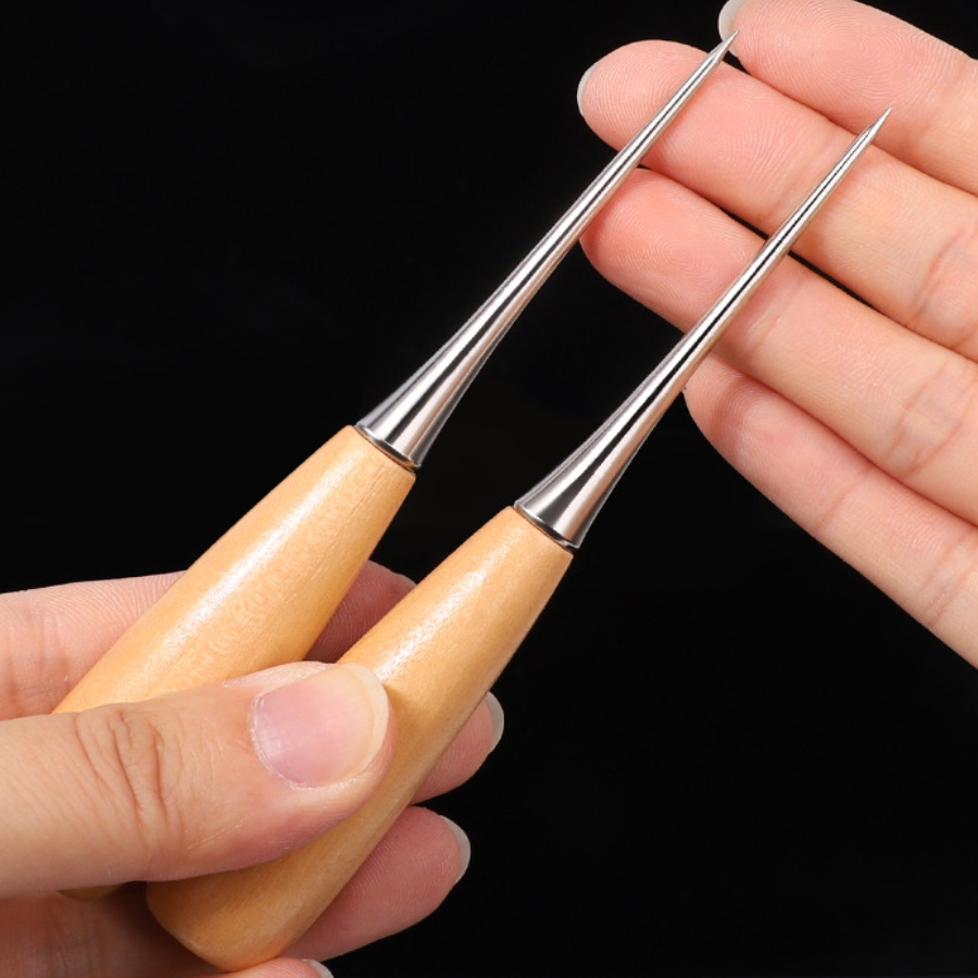 2pcs Leather Hand Stitching Aw - مراجعة Leatherwork Hole Punch وسعره