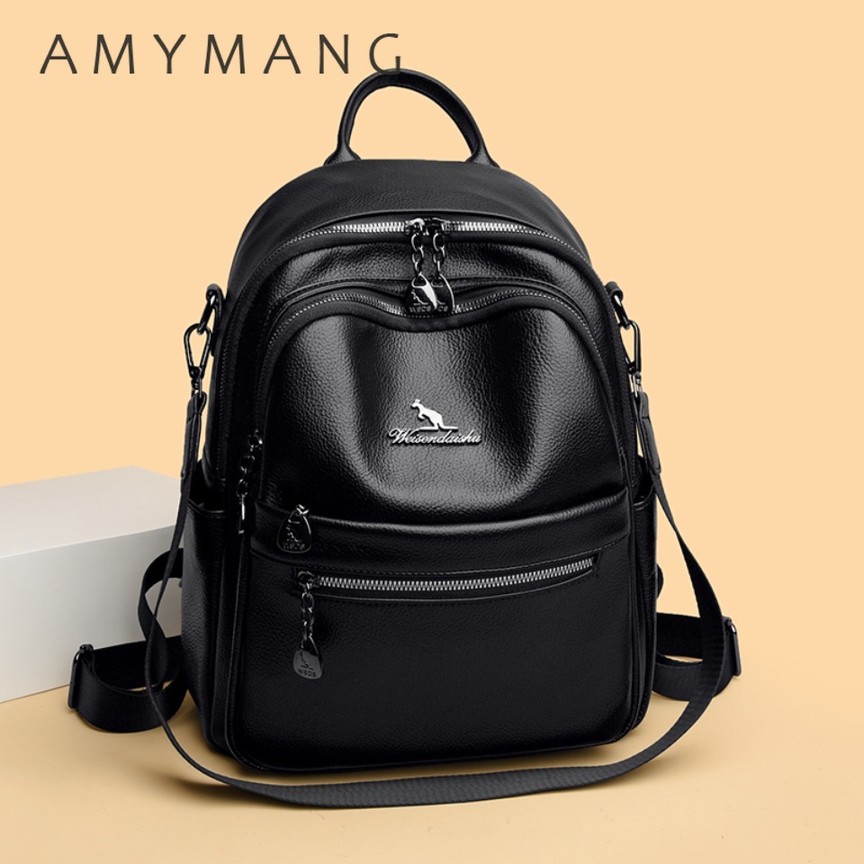 Pebbled Leather Texture Backpa - مراجعة Leather Work Womens Backpack وسعره