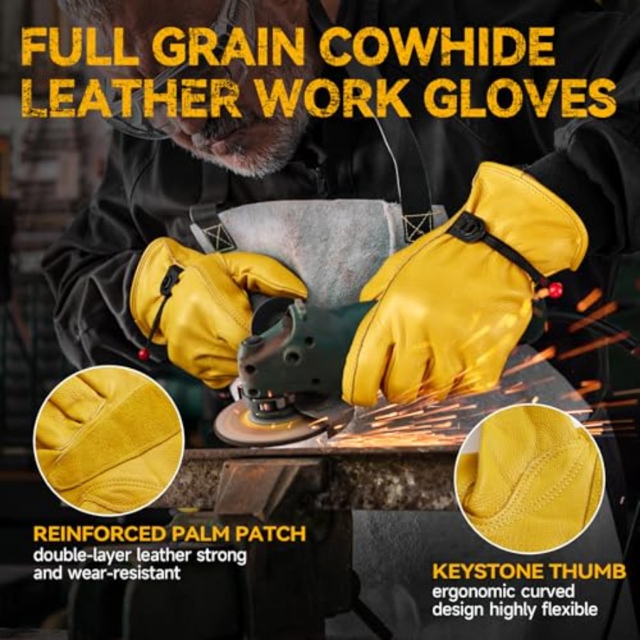 Leather Work Gloves for Men, 3 - مراجعة Leveling Leatherworking وسعره