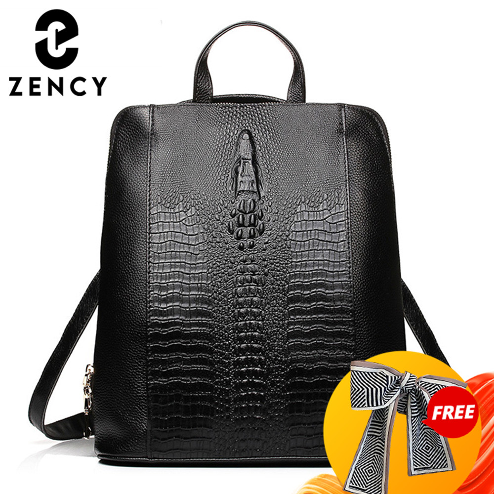 Zency Women's Crocodile Leathe - مراجعة Leather Work Womens Backpack وسعره