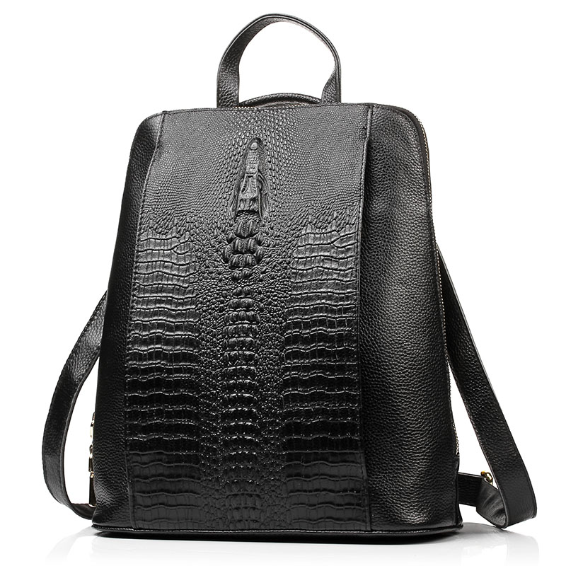 Zency Women's Crocodile Leathe - مراجعة Leather Work Womens Backpack وسعره